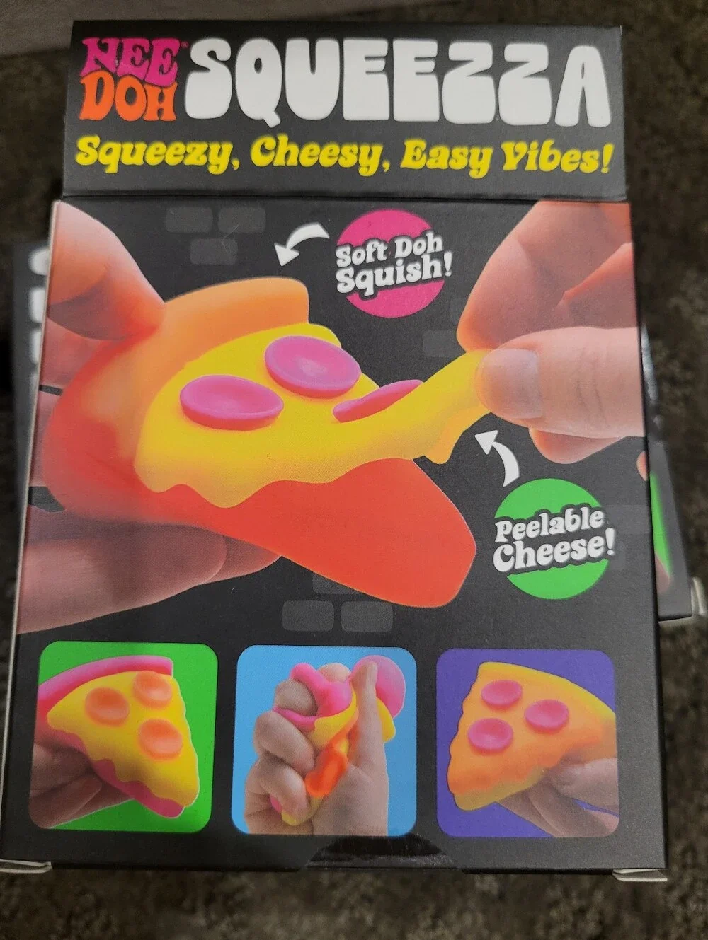 Needoh Squeezzza Pizza Soft Doh Squish Toy - Orange & Pink